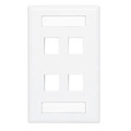 Allen Tel Versatap Faceplate With I.D. Windows, 4-Port, White AT70-4-15